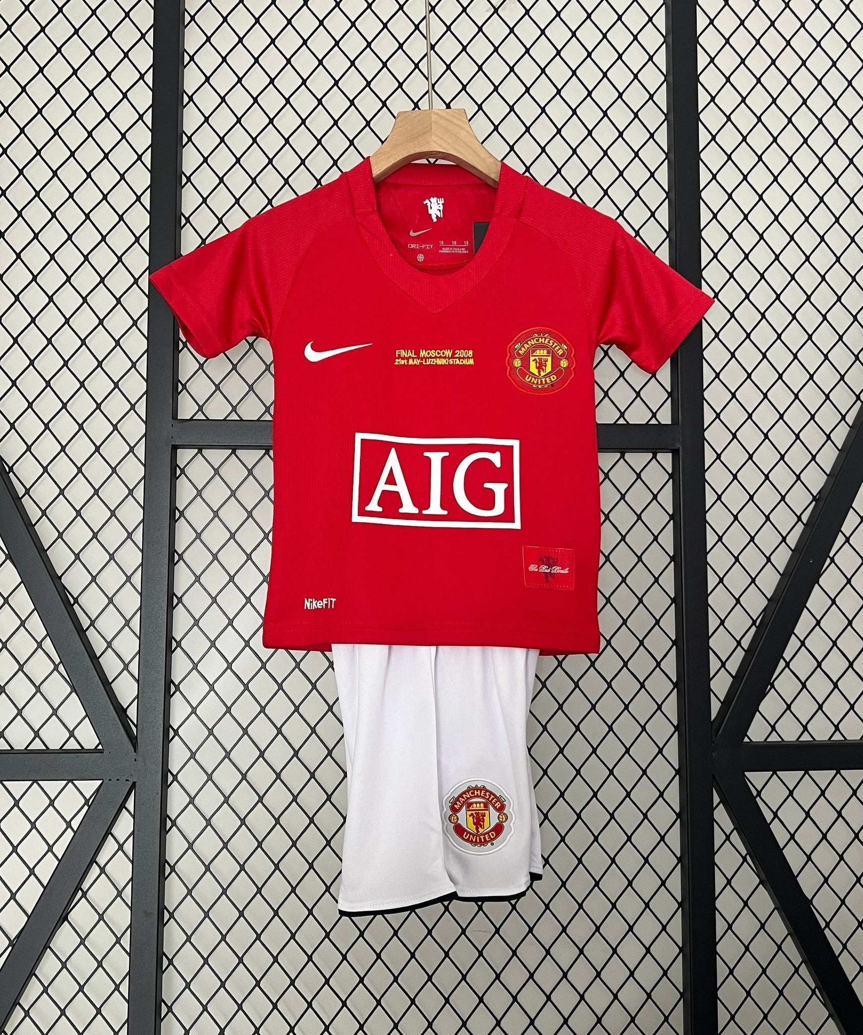 Camiseta de local Manchester United Liga de Campeones 07/08 para niños