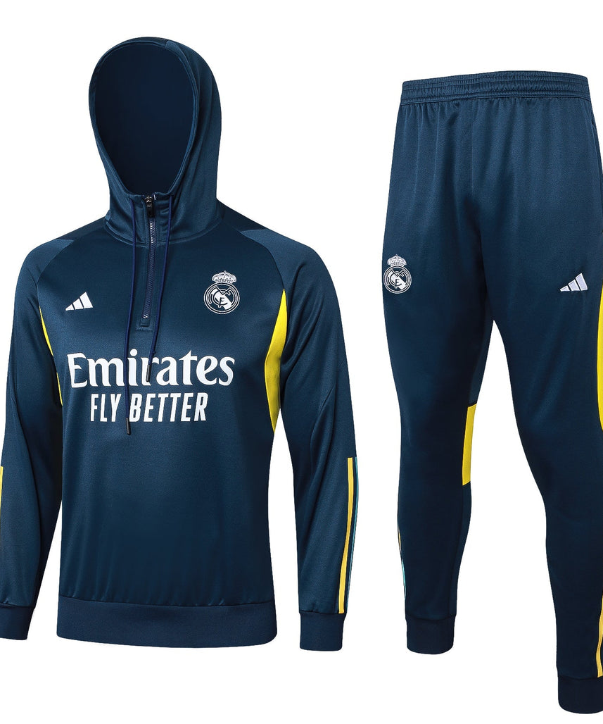 Real Madrid Dark Blue and Yellow Tracksuit