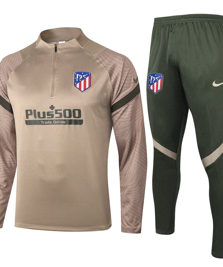 Atletico Madrid Military Green and Beige Tracksuit
