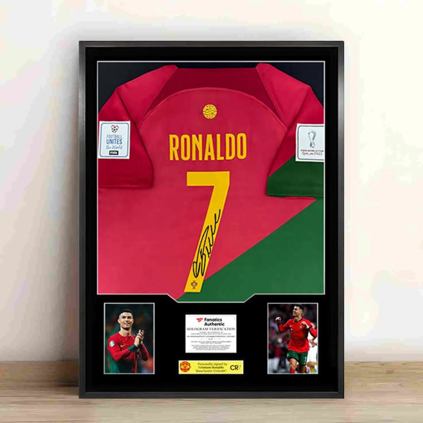 Ronaldo Portugalia Oprawiona Podpisana Koszulka