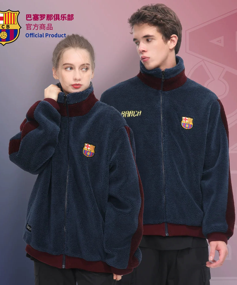 Barcelona Club Barcelona Herfst- en Winterpaar Polar Fleece Verdikte Sportjas Garantie