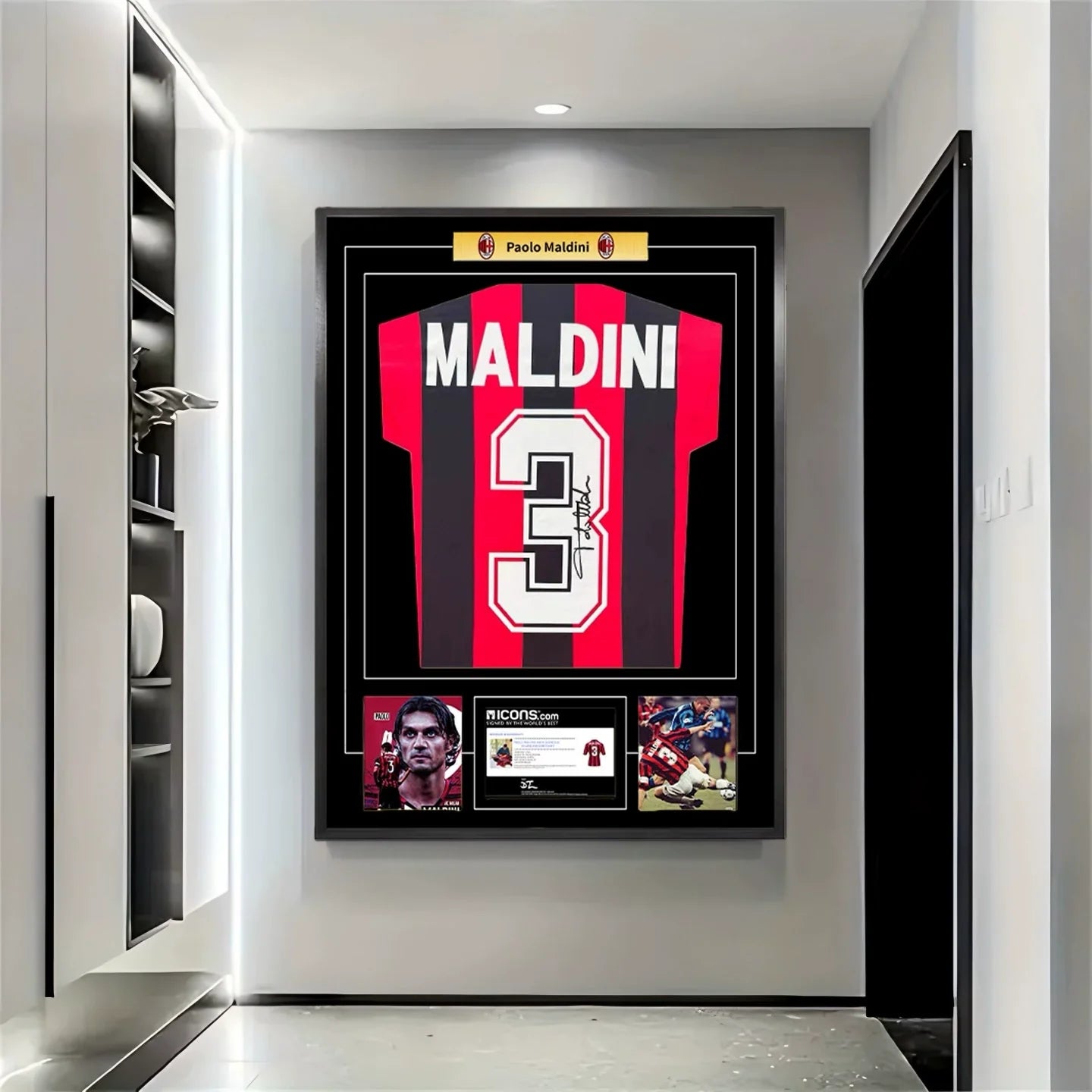 Maldini AC Milan Gerahmtes Signiertes Trikot