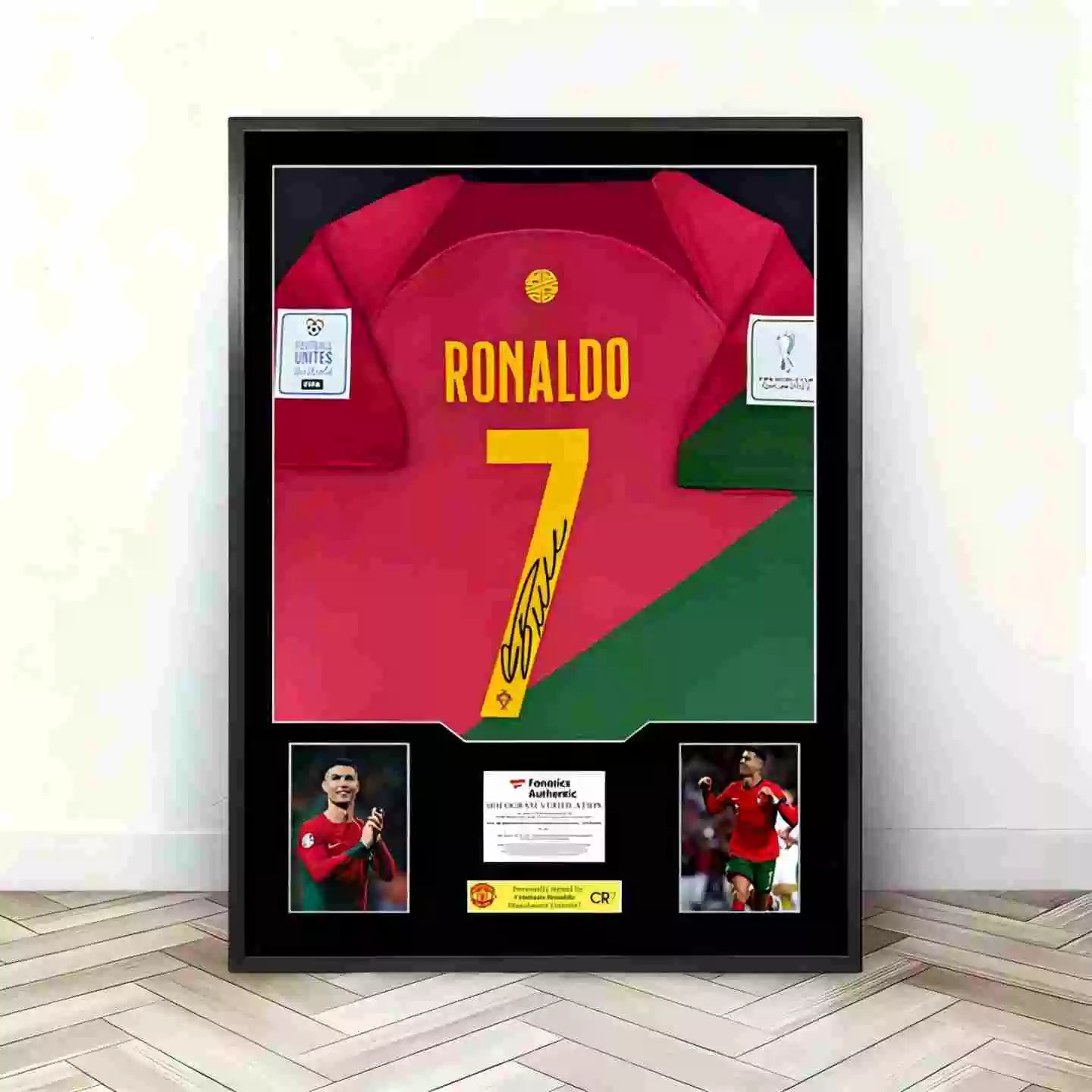 Ronaldo Portugalia Oprawiona Podpisana Koszulka