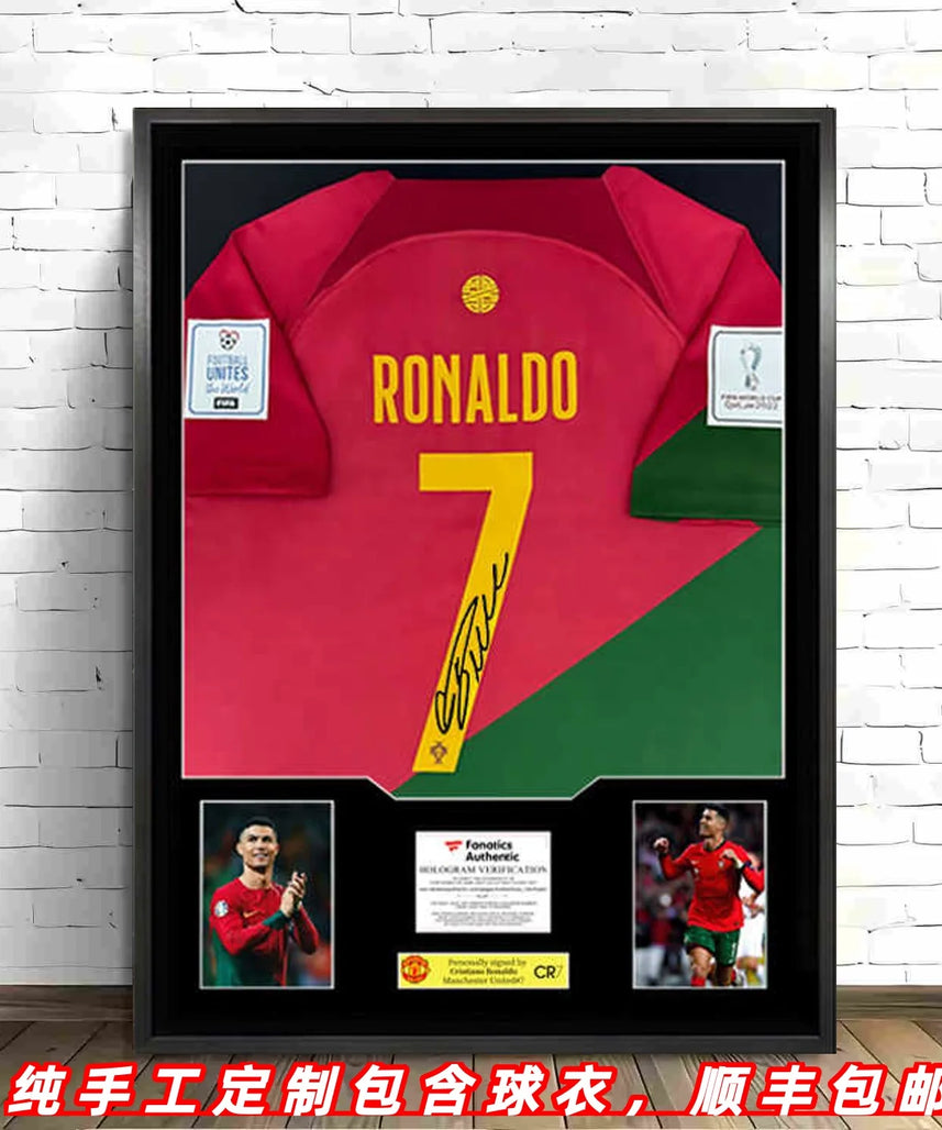 Ronaldo Portugalia Oprawiona Podpisana Koszulka
