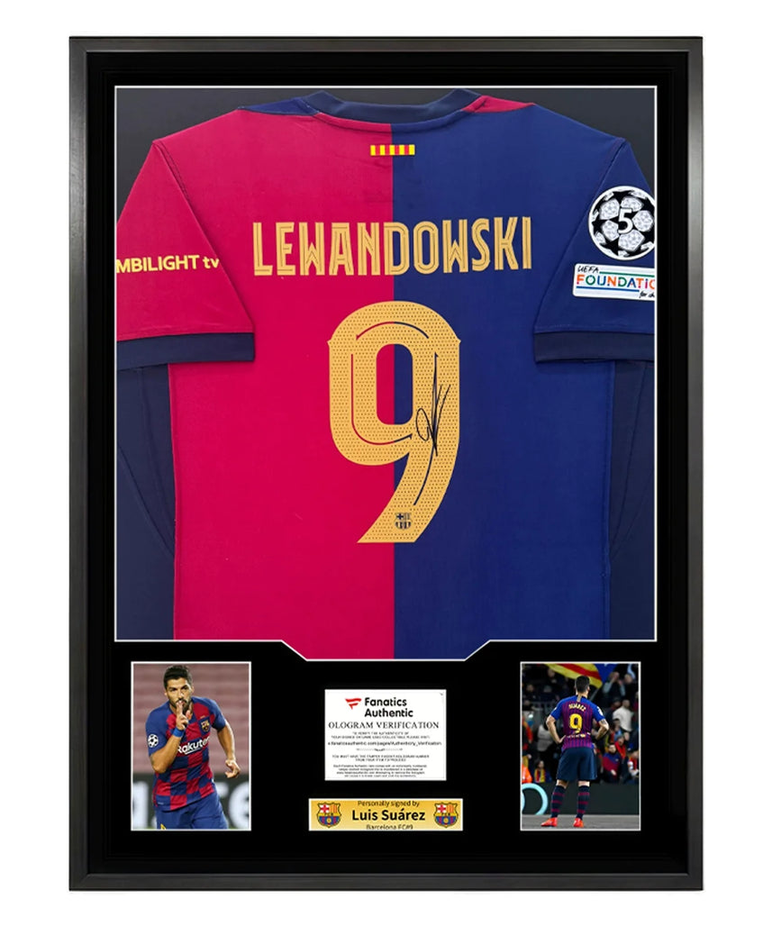 Lewandowski Barcelona gerahmtes signiertes Trikot