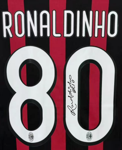 Ronaldinho AC Mailand 09-10 Fußball Signiertes Trikot