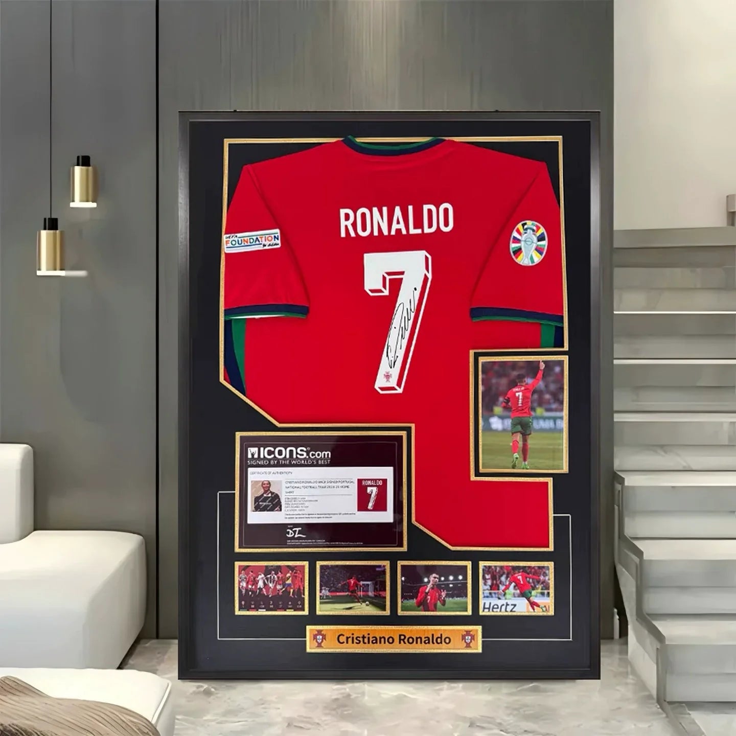 Cristiano Ronaldo Portugal Signiertes Gerahmtes Trikot