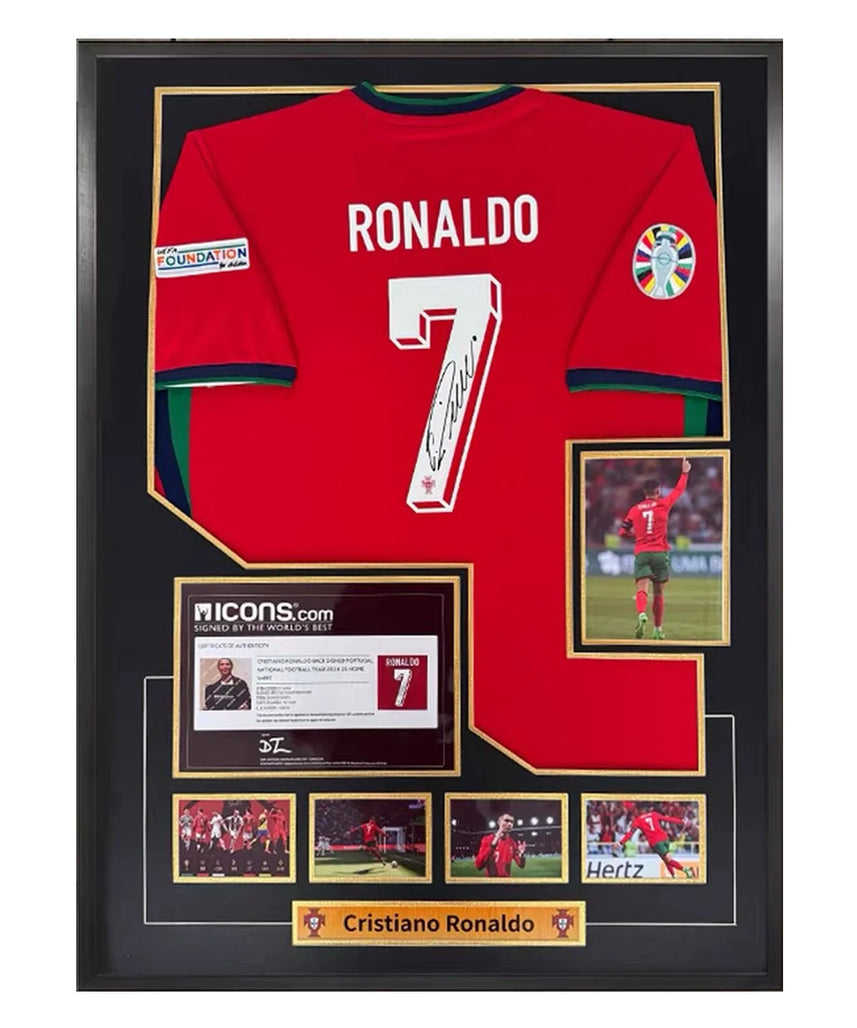 Cristiano Ronaldo Portugal Signiertes Gerahmtes Trikot