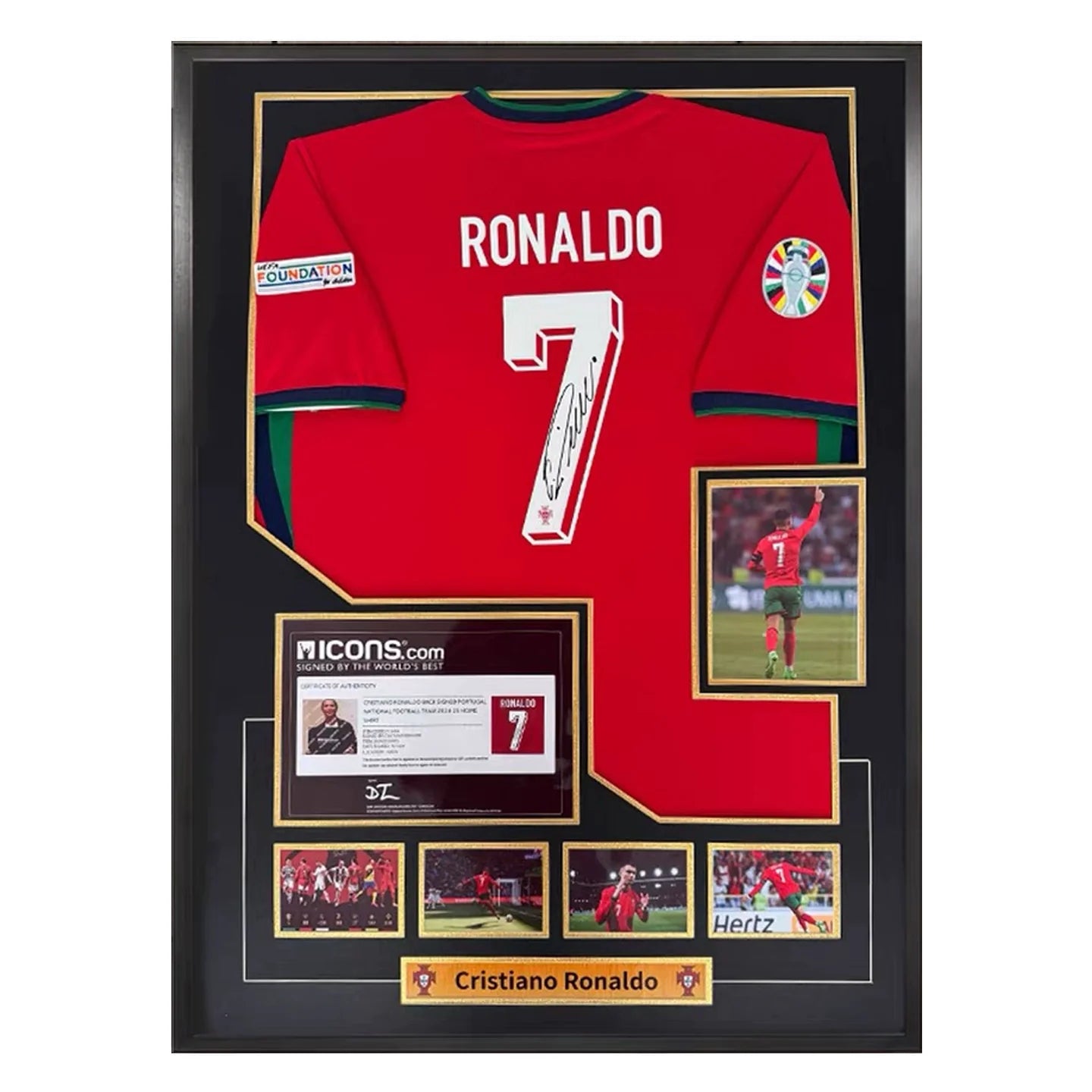 Cristiano Ronaldo Portugal Signiertes Gerahmtes Trikot