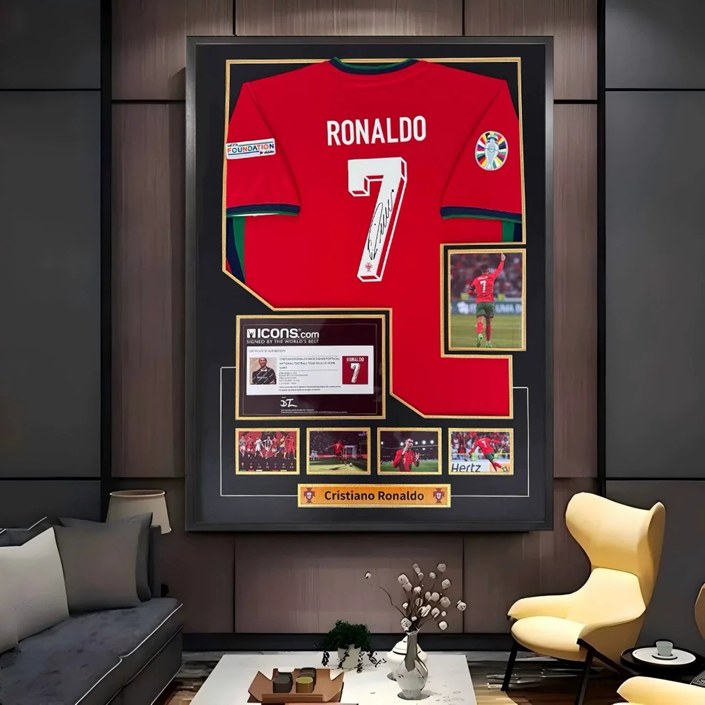 Cristiano Ronaldo Portugal Signiertes Gerahmtes Trikot