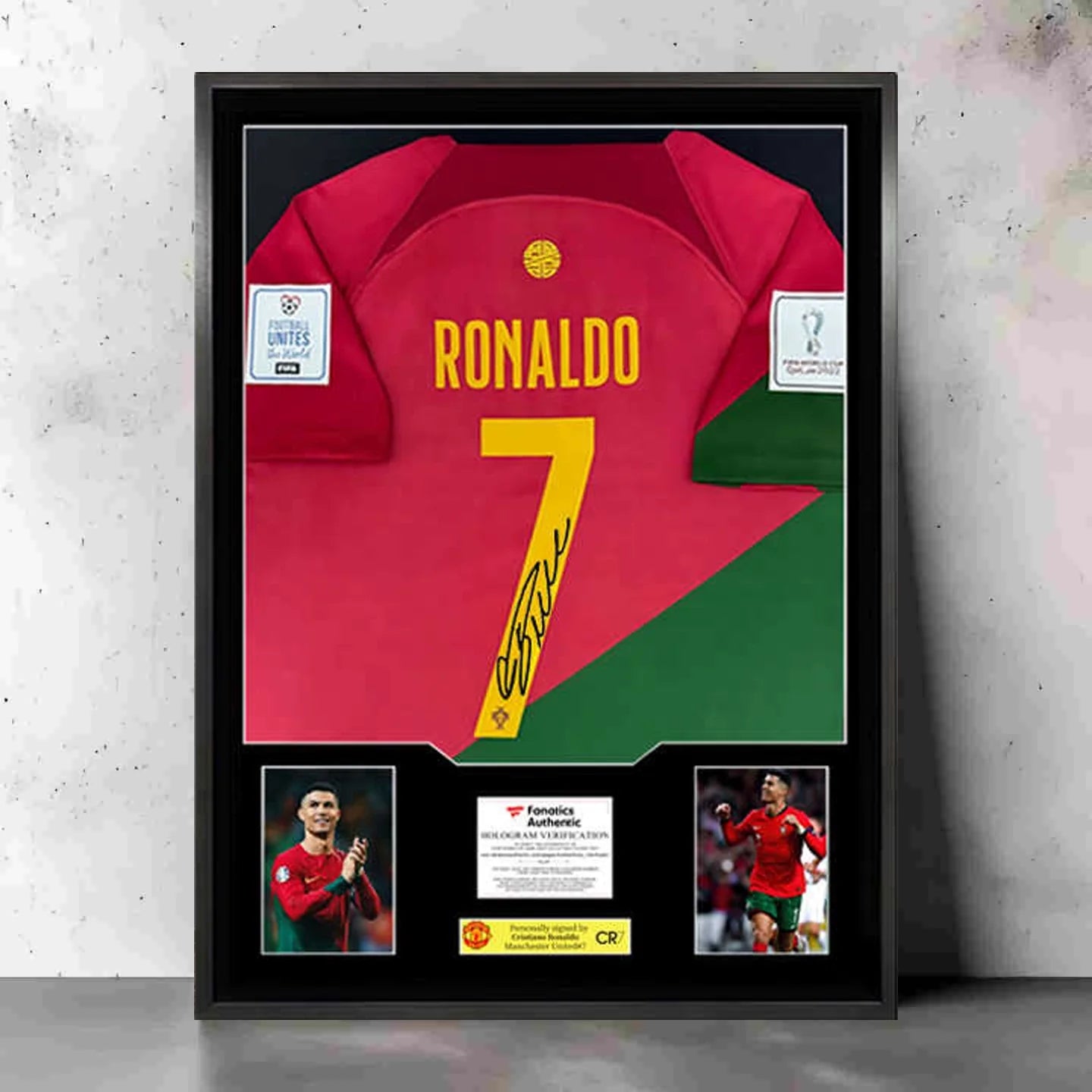 Ronaldo Portugalia Oprawiona Podpisana Koszulka