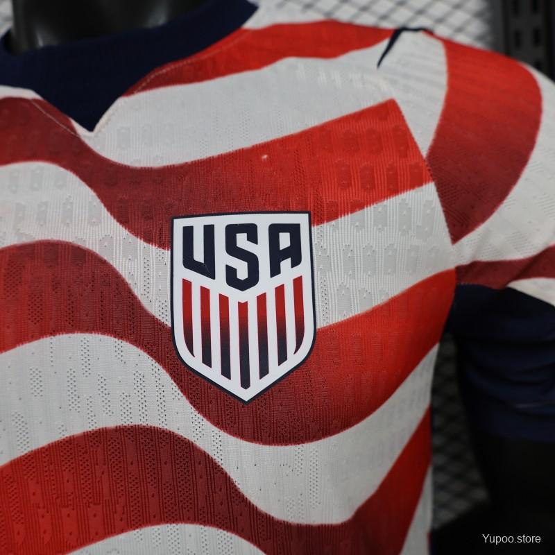 USA 2026 Home Red & White Stripe Jersey