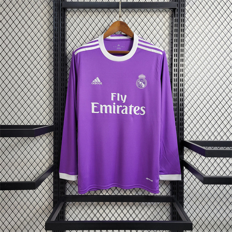 Real Madrid 2016-17 Purple Away Retro Long Sleeve Retro