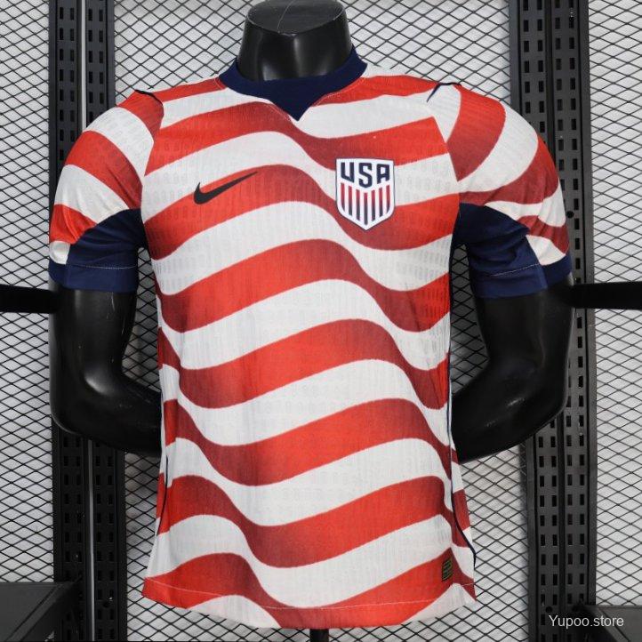 USA 2026 Home Red & White Stripe Jersey