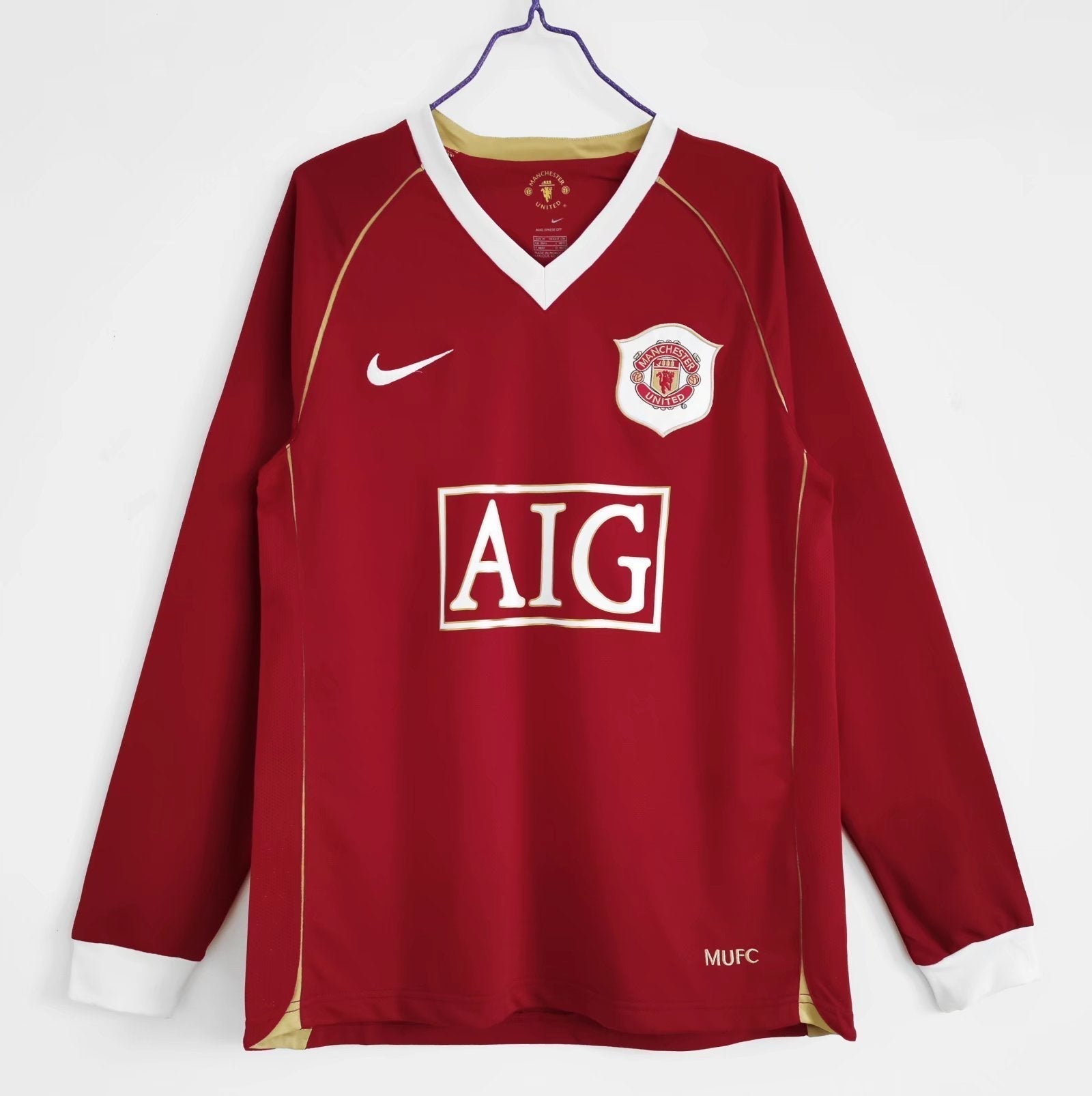 Manchester United 2006-2007 Langarm Heimtrikot