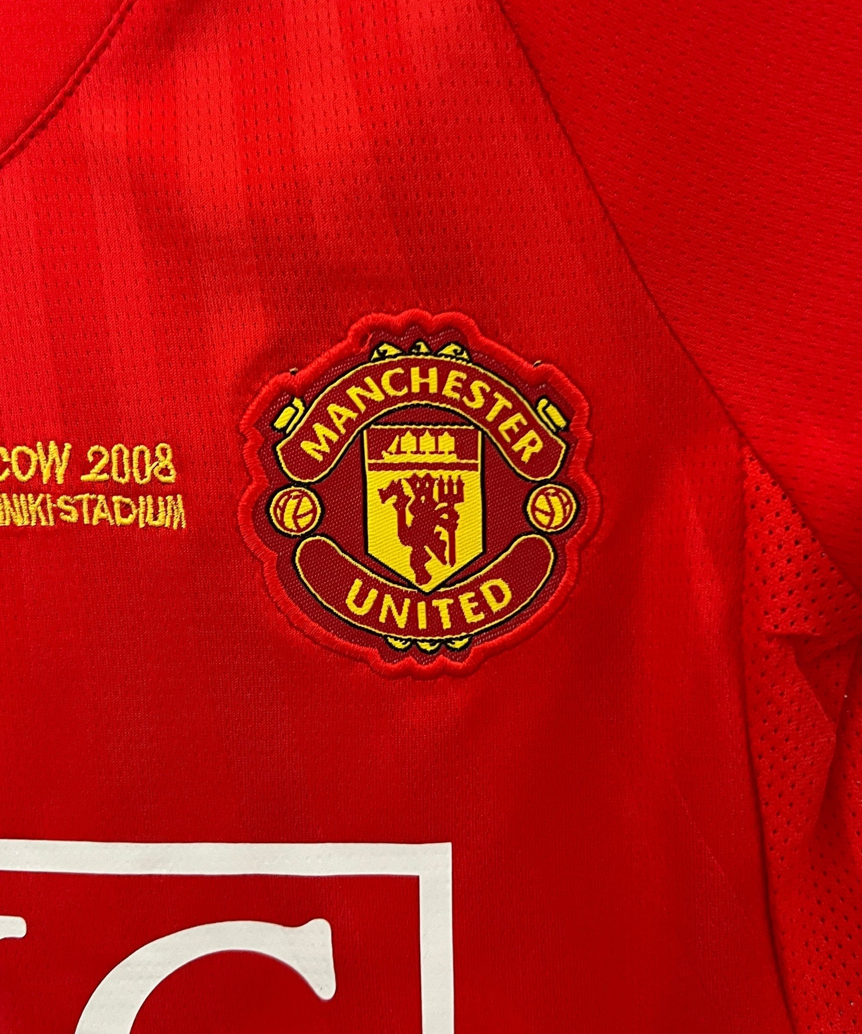 Camiseta de local Manchester United Liga de Campeones 07/08 para niños