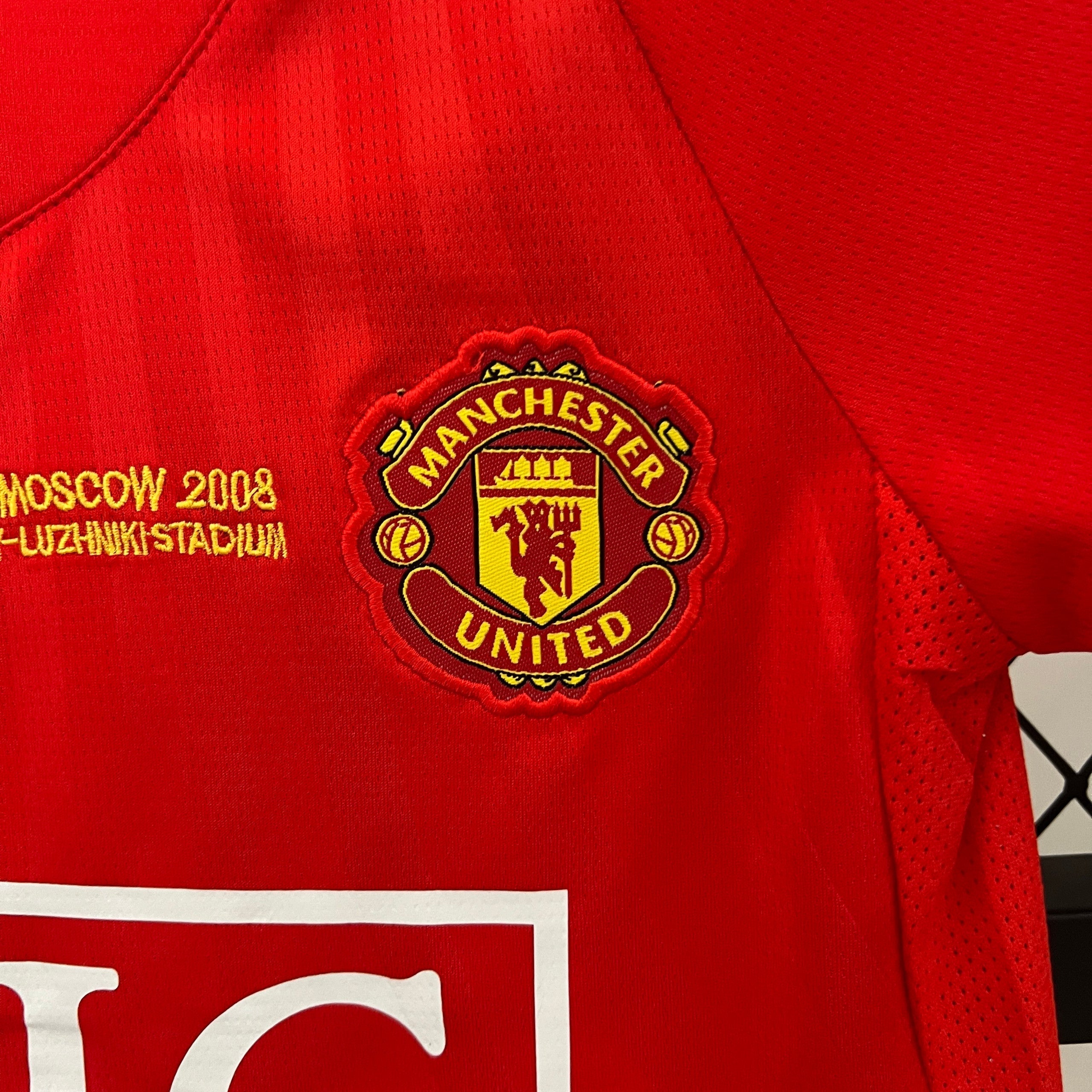 Camiseta de local Manchester United Liga de Campeones 07/08 para niños