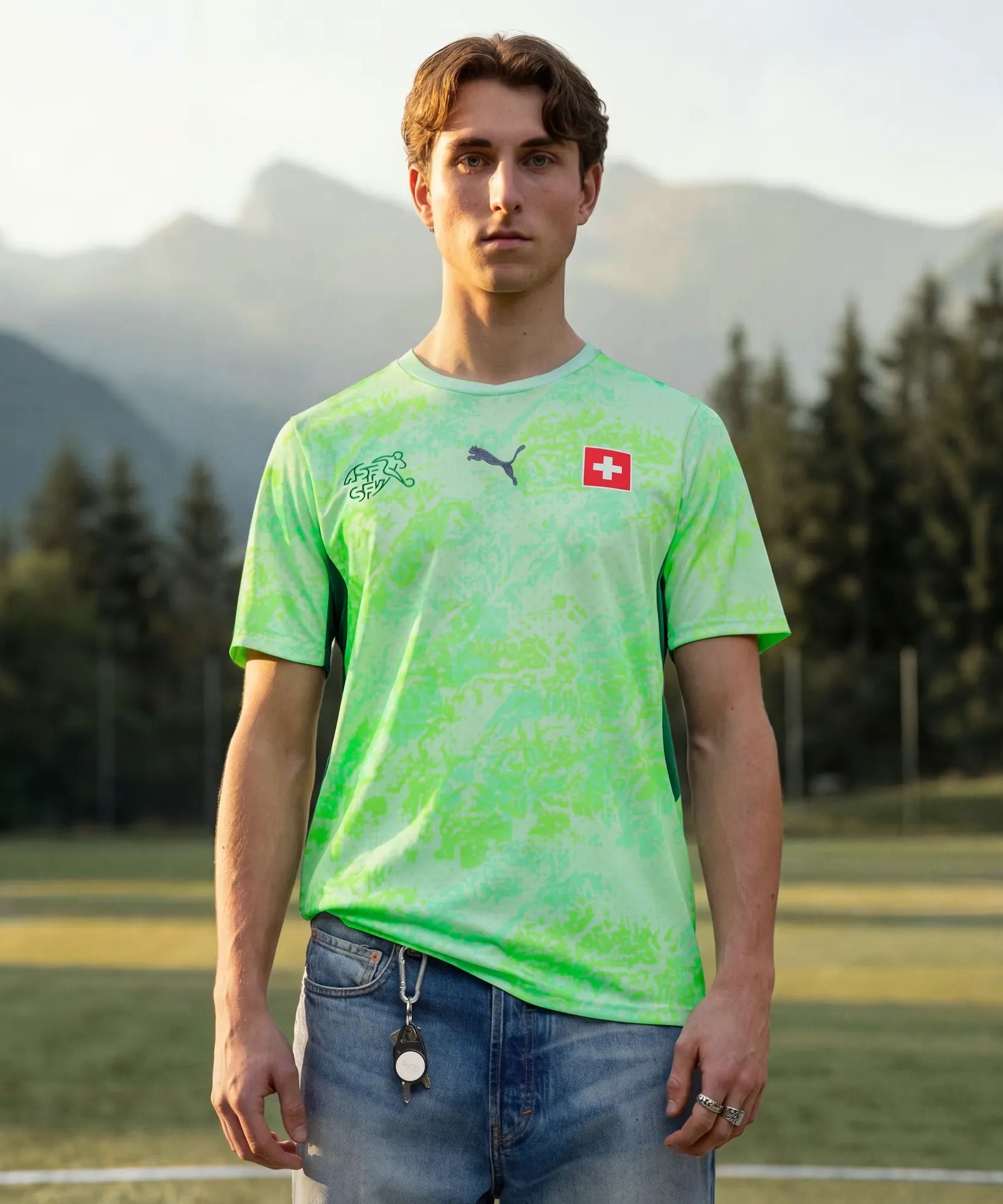 Switzerland " Green " Wolrd cup Away Jersey