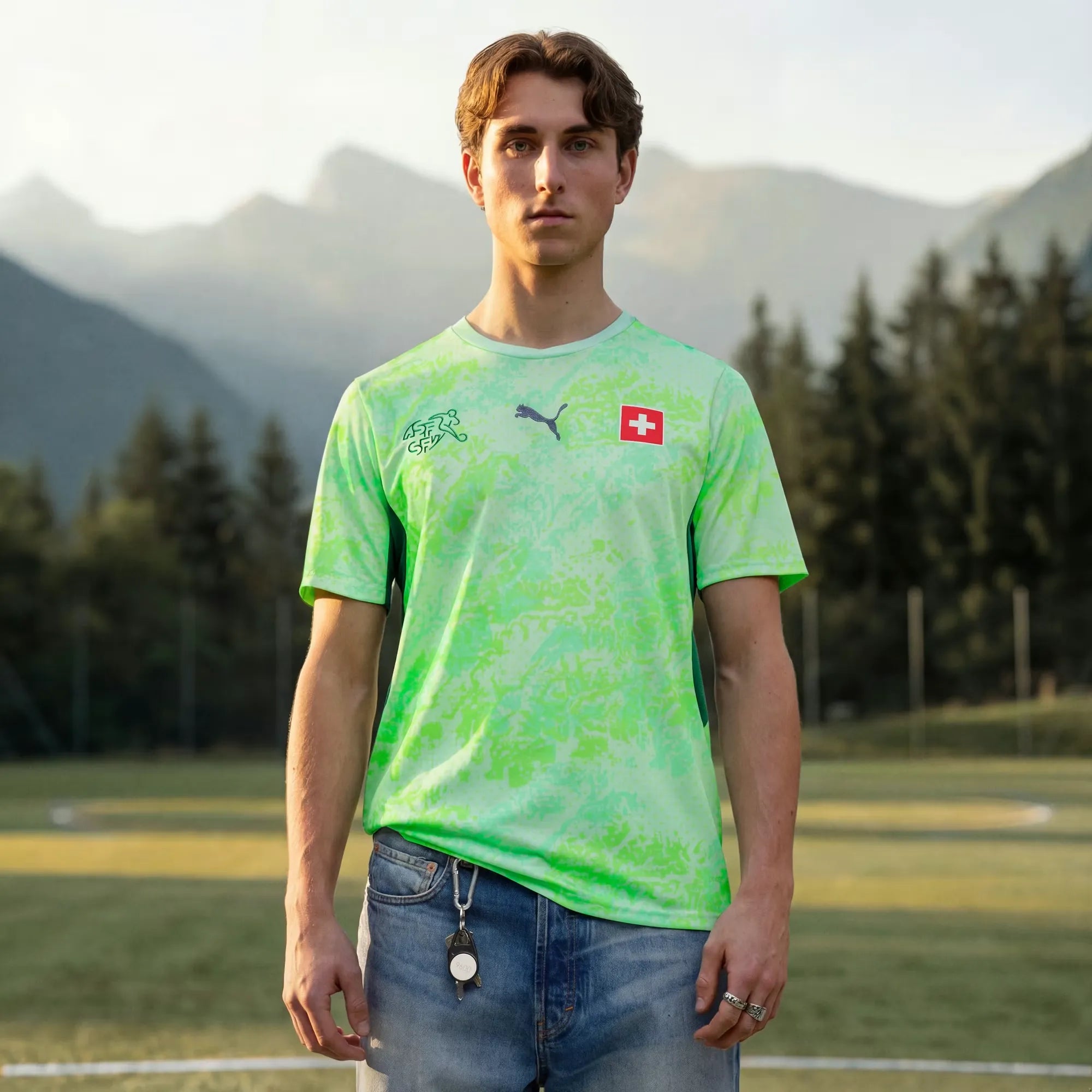 Switzerland " Green " Wolrd cup Away Jersey
