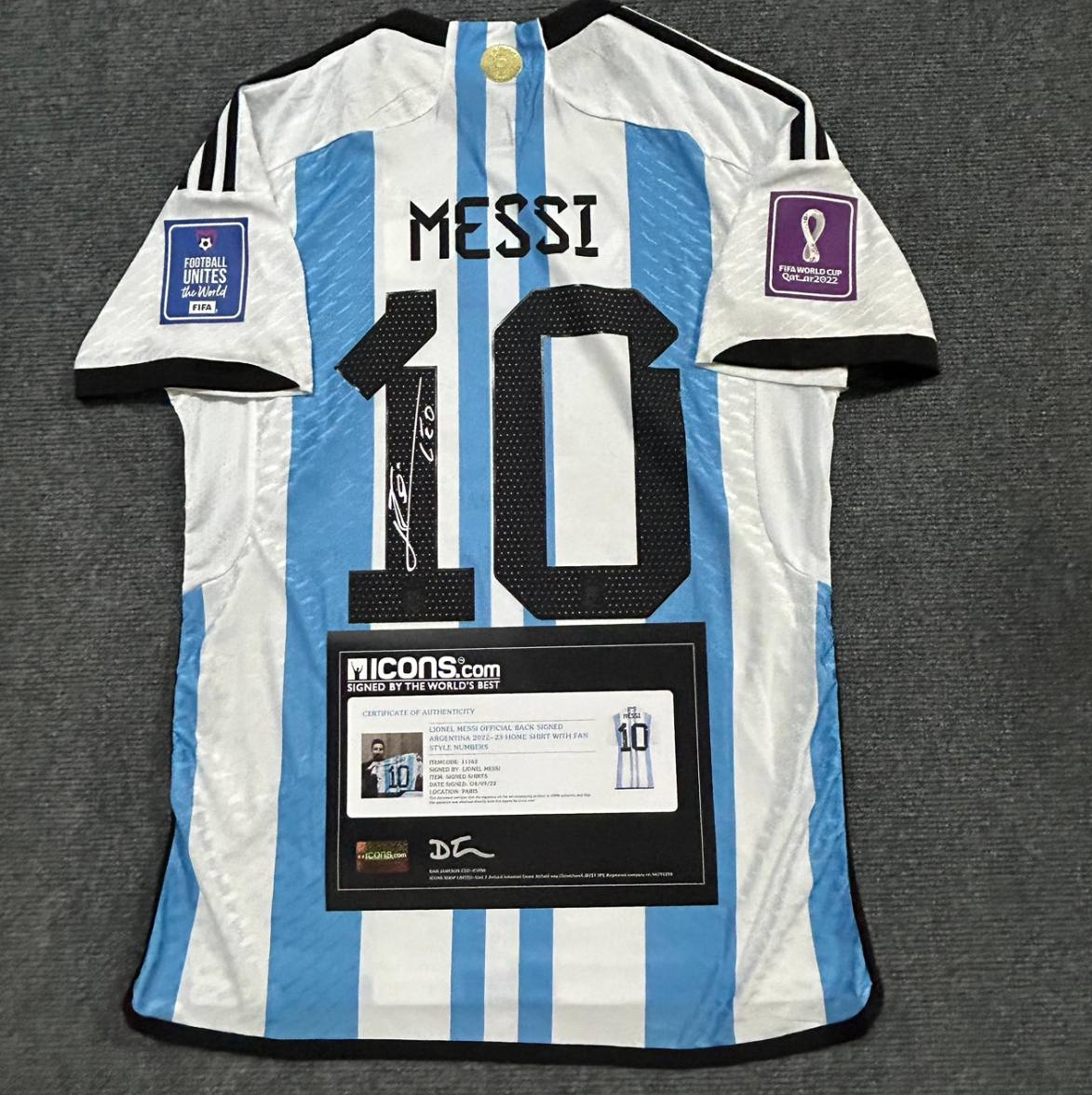 Argentinien "Messi" Signiertes Trikot